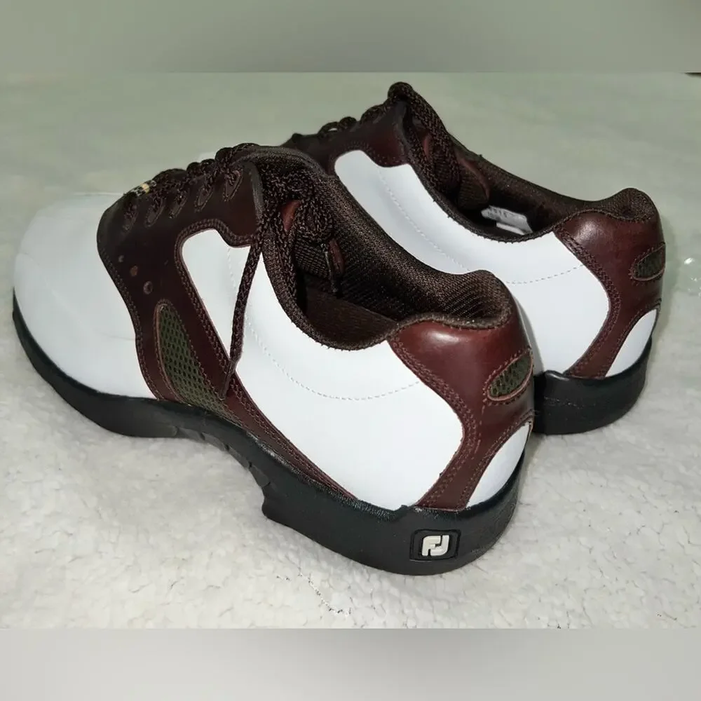 Footjoy Super Lites White/Brown - size 10‎